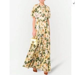 Dolce & Gabbana Pleated floral-print silk-georgette maxi dress